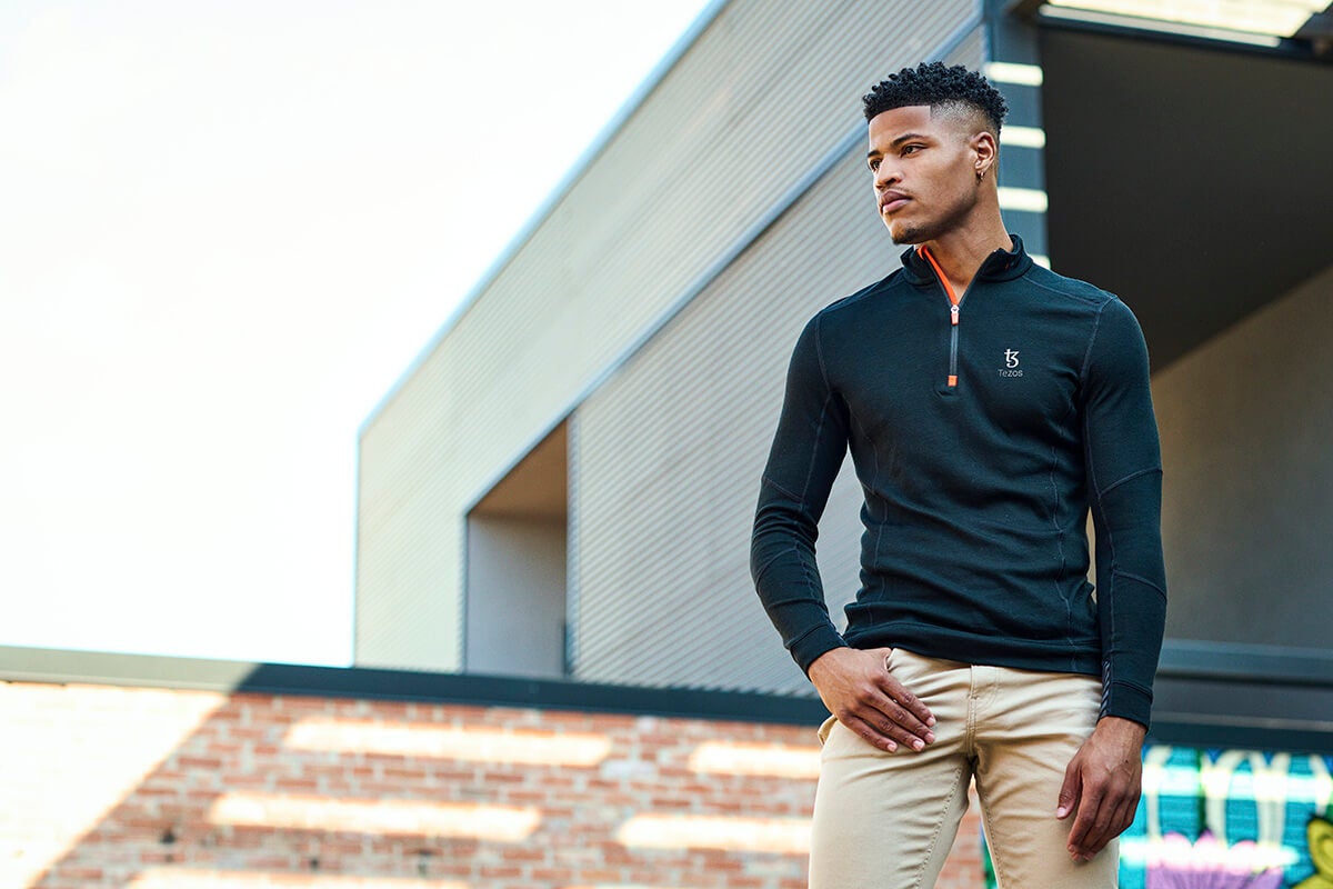 Merino half zip mens deals